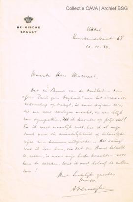BSG1400_2: Brief van August Vermeylen aan Mazereel, 10 november 1934