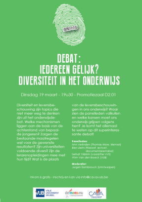 Flyer Debat Diversiteit in het onderwijs